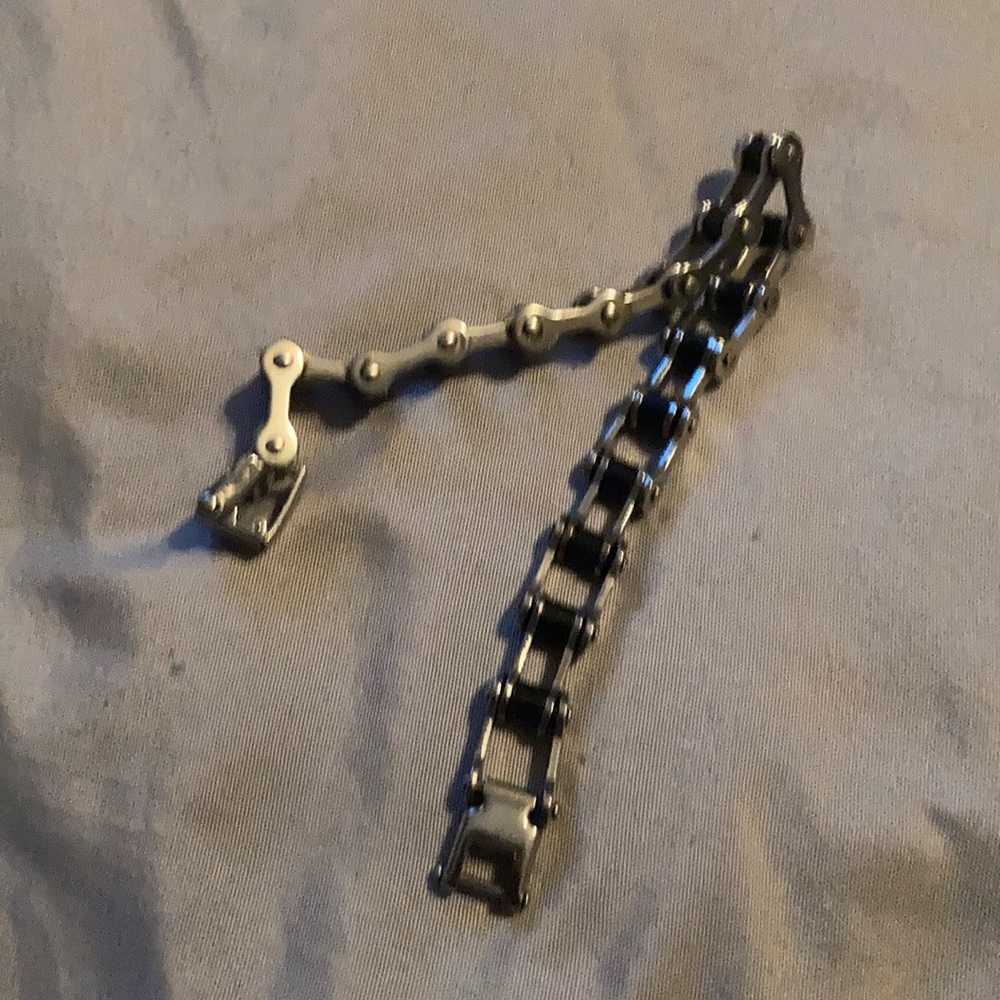 Bike chain braclet silver